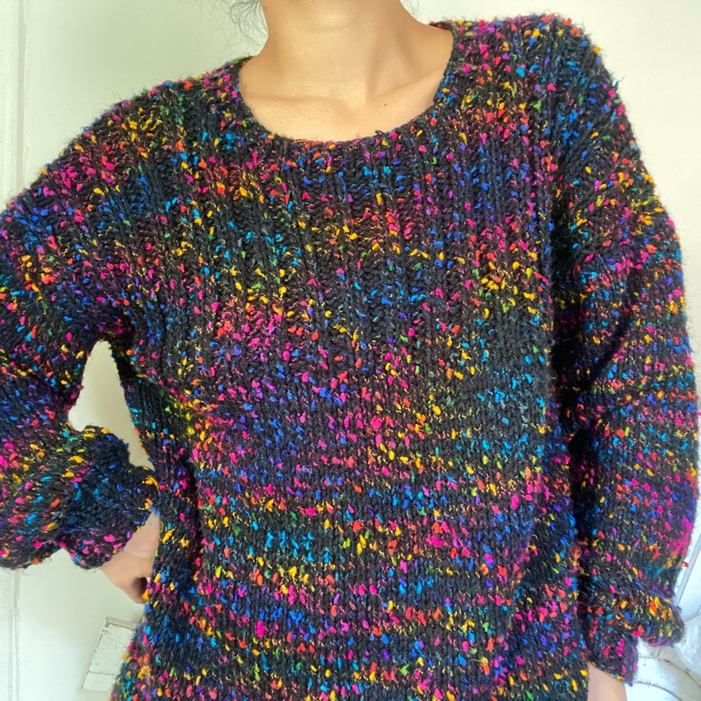 Multicolor Rainbow Chunky Knit  Sweater